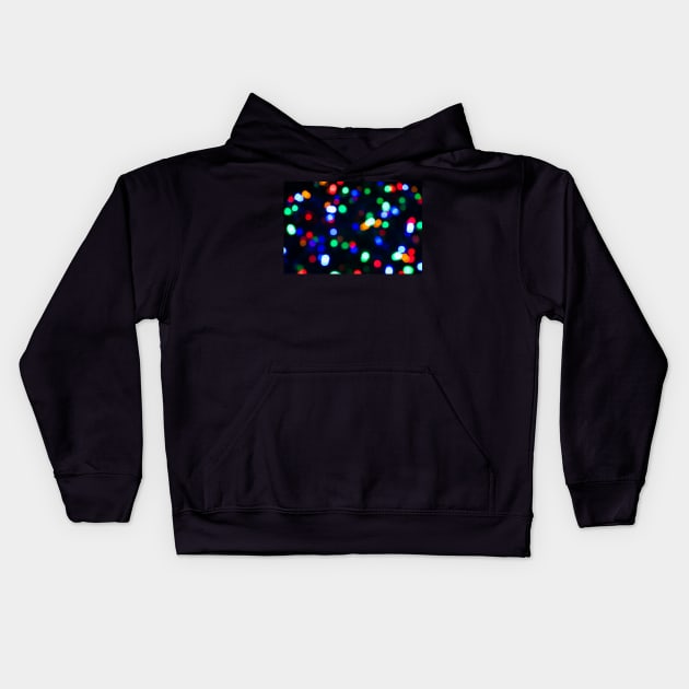 Abstract blurred effect Illuminated closeup of tangled Christmas lights Kids Hoodie by Russell102